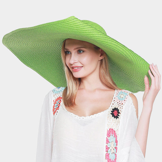 HATEGORY Solid Straw Sun Hat