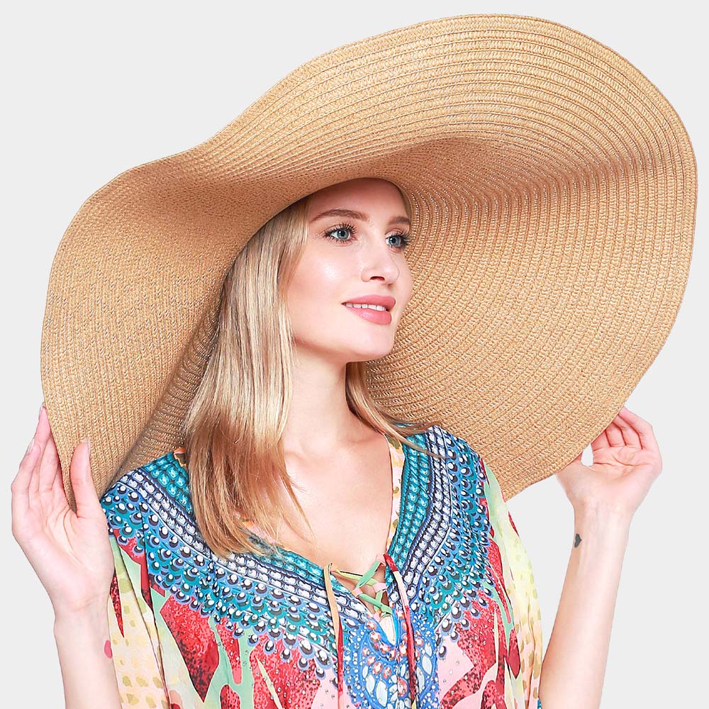 HATEGORY Solid Straw Sun Hat