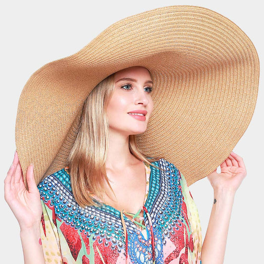 HATEGORY Solid Straw Sun Hat