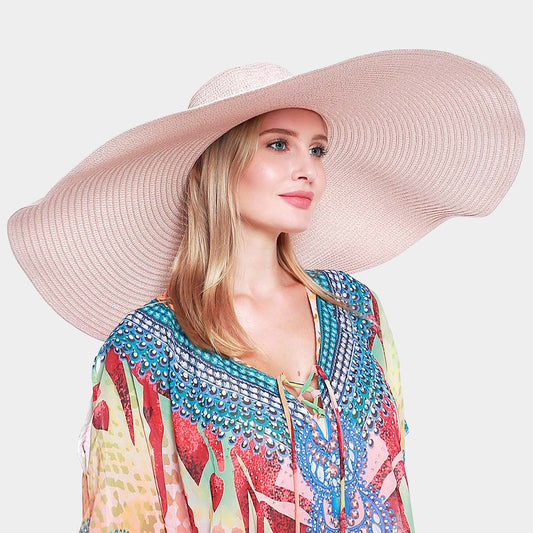 HATEGORY Solid Straw Sun Hat