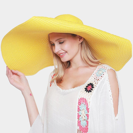 HATEGORY Solid Straw Sun Hat