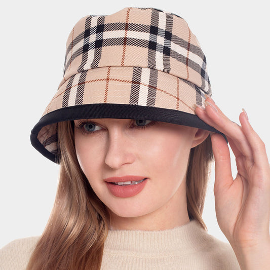 HATEGORY Plaid Check Patterned Bucket Hat