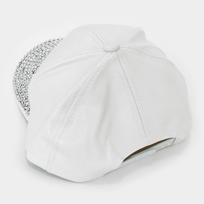 HATEGORY Studded Faux Leather Cap