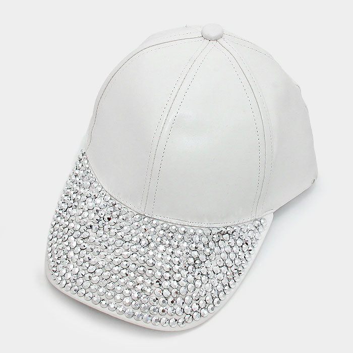 HATEGORY Studded Faux Leather Cap