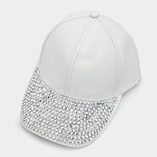 HATEGORY Studded Faux Leather Cap
