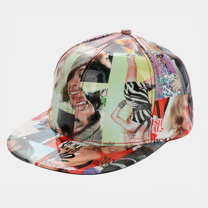 HATEGORY Mixed Magazine Print Patent Baseball Cap