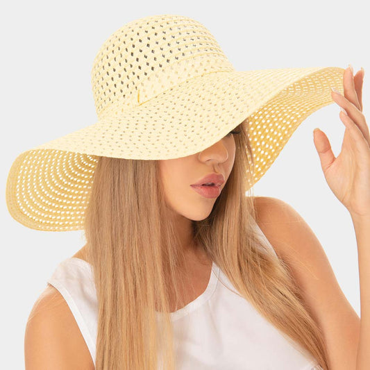 HATEGORY Cut Out Straw Sun Hat
