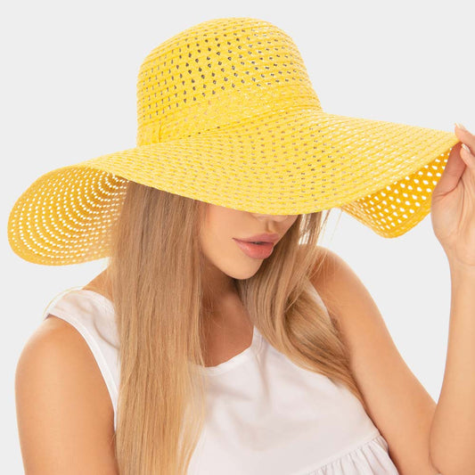 HATEGORY Cut Out Straw Sun Hat