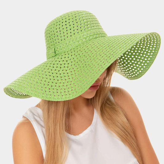 HATEGORY Cut Out Straw Sun Hat