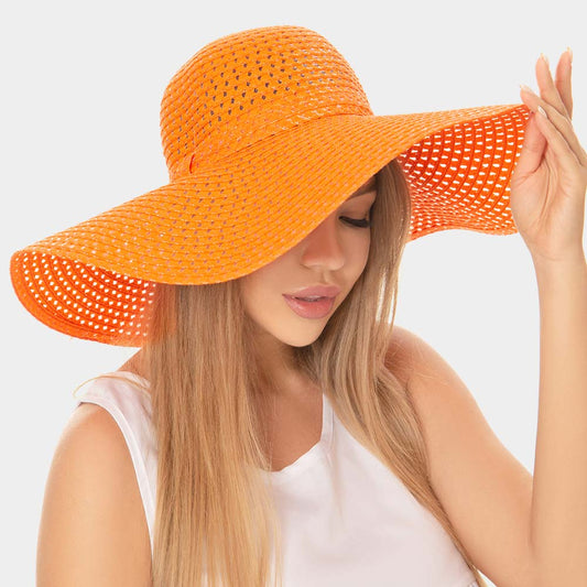 HATEGORY Cut Out Straw Sun Hat