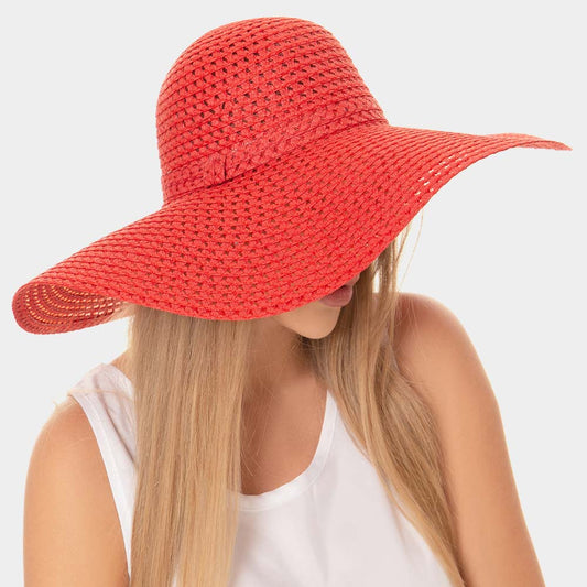 HATEGORY Cut Out Straw Sun Hat