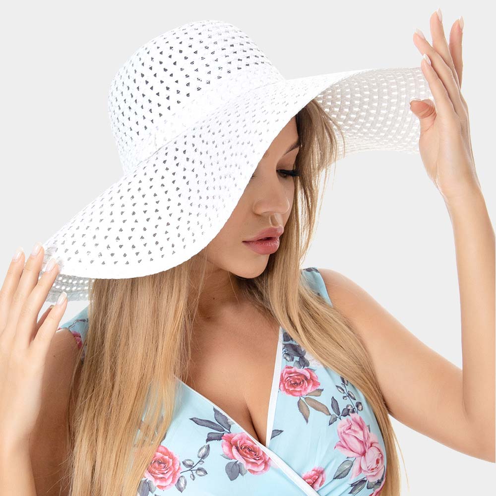 HATEGORY Cut Out Straw Sun Hat