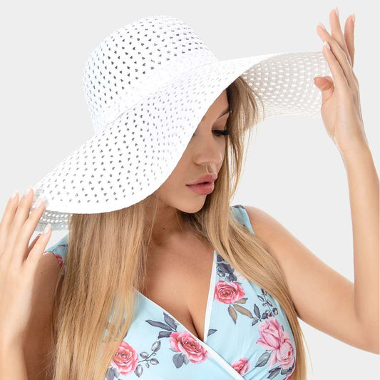 HATEGORY Cut Out Straw Sun Hat