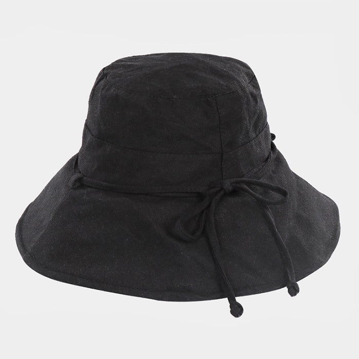 HATEGORY Bow Accented Cotton Bucket Hat