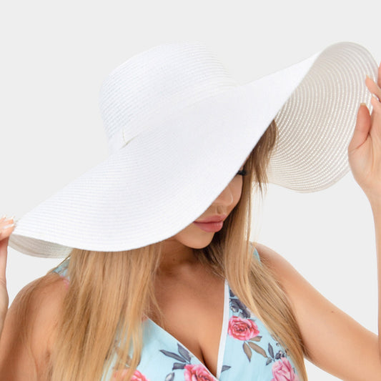 HATEGORY Solid Floppy Straw Sun Hat
