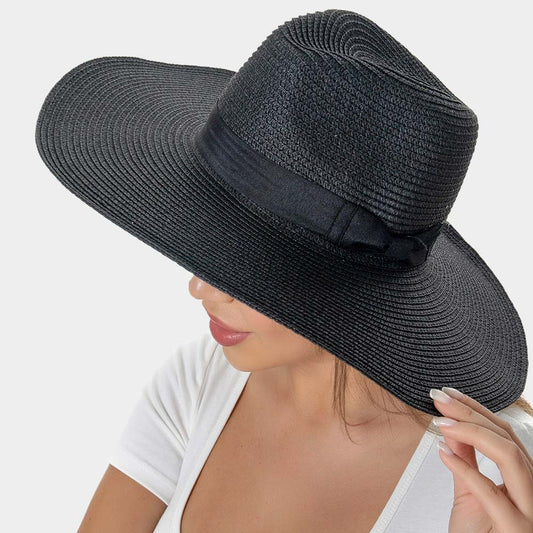 HATEGORY Bow Band Straw Sun Hat