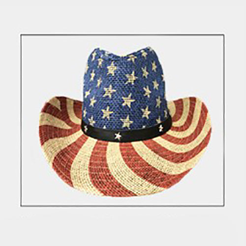 HATEGORY American Flag Faux Leather Belt Fedora Hat