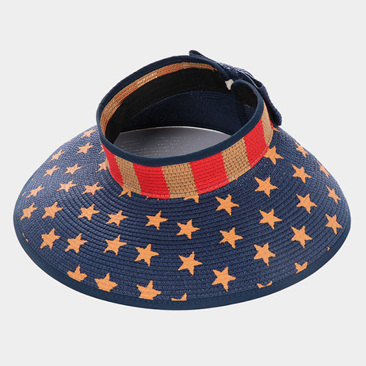 HATEGORY American Flag Roll Up Sun Visor
