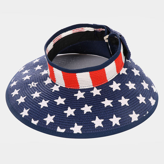 HATEGORY American Flag Roll Up Sun Visor