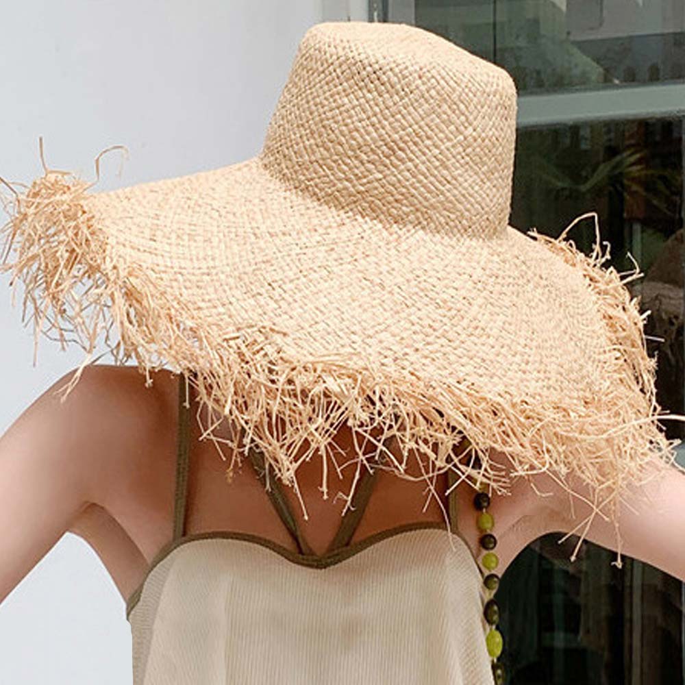 HATEGORY Frayed Straw Sun Hat