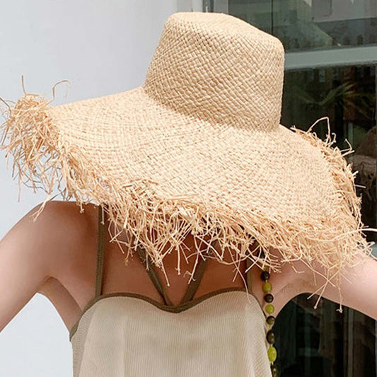 HATEGORY Frayed Straw Sun Hat