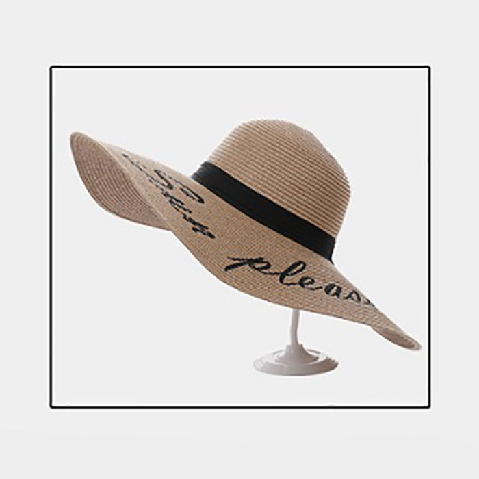 HATEGORY 'Sun Please' Straw Floppy Sun Hat