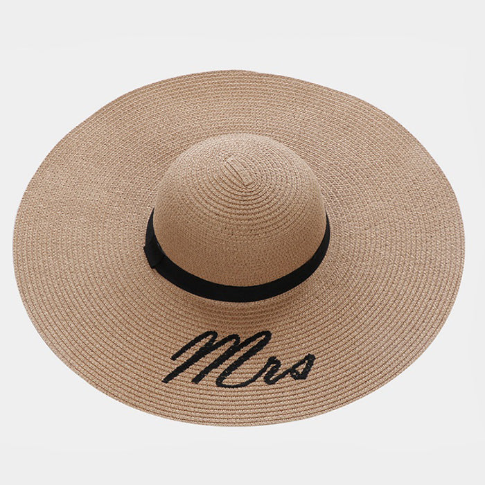 HATEGORY 'Mrs' Straw Floppy Sun Hat