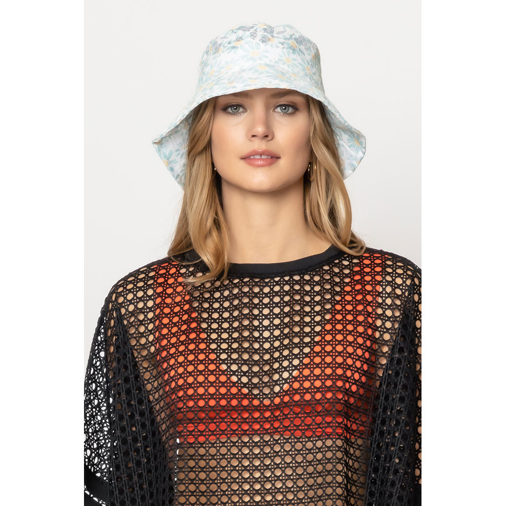 HATEGORY Daisy Flower Print Lace Bucket Hat