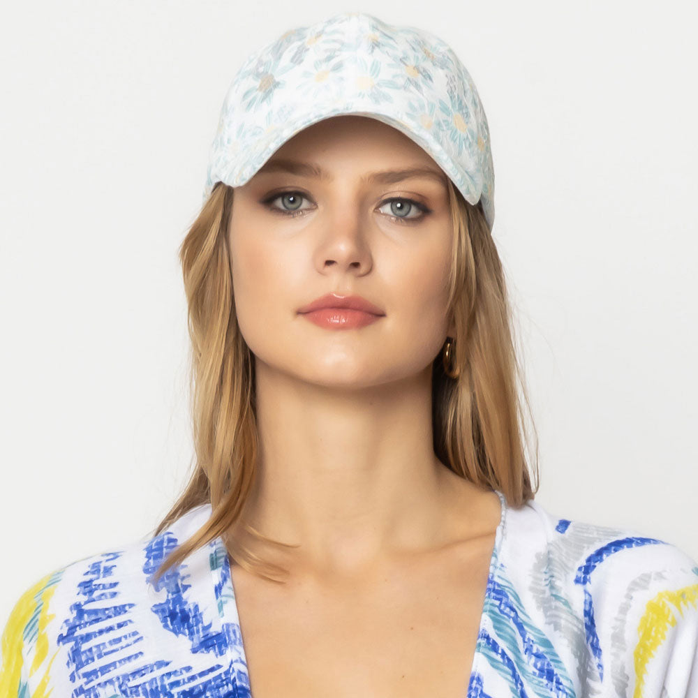 HATEGORY Daisy Flower Print Lace Baseball Cap
