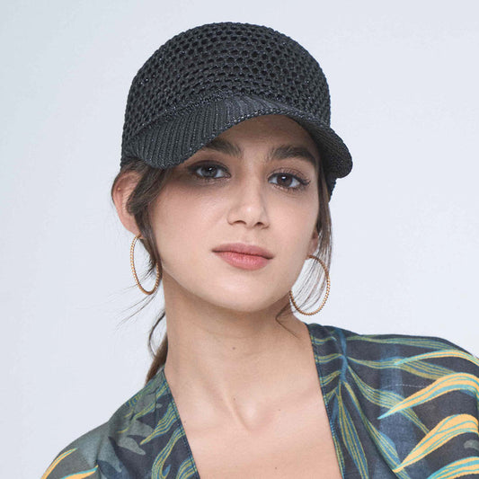 HATEGORY Lurex Metallic Baseball Cap