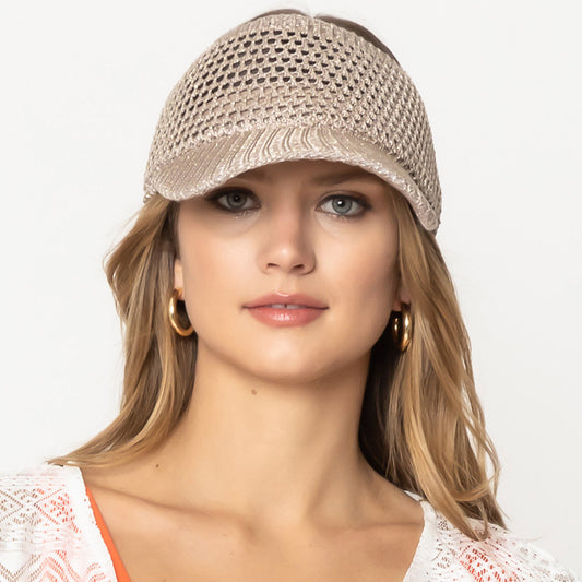HATEGORY Lurex Metallic Visor Sun Hat