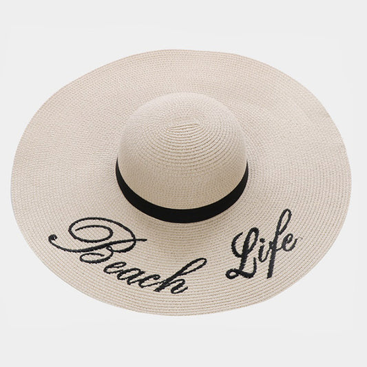 HATEGORY 'Beach Life' Straw Floppy Sun Hat