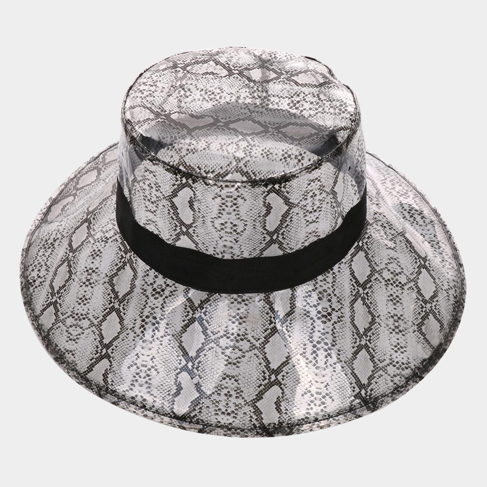 HATEGORY Snake Skin Patterned Transparent Bucket Hat