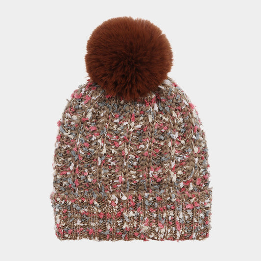 HATEGORY Solid Pom Pom Beanie Hat