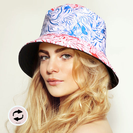 HATEGORY Reversible Abstract Patterned Bucket Hat