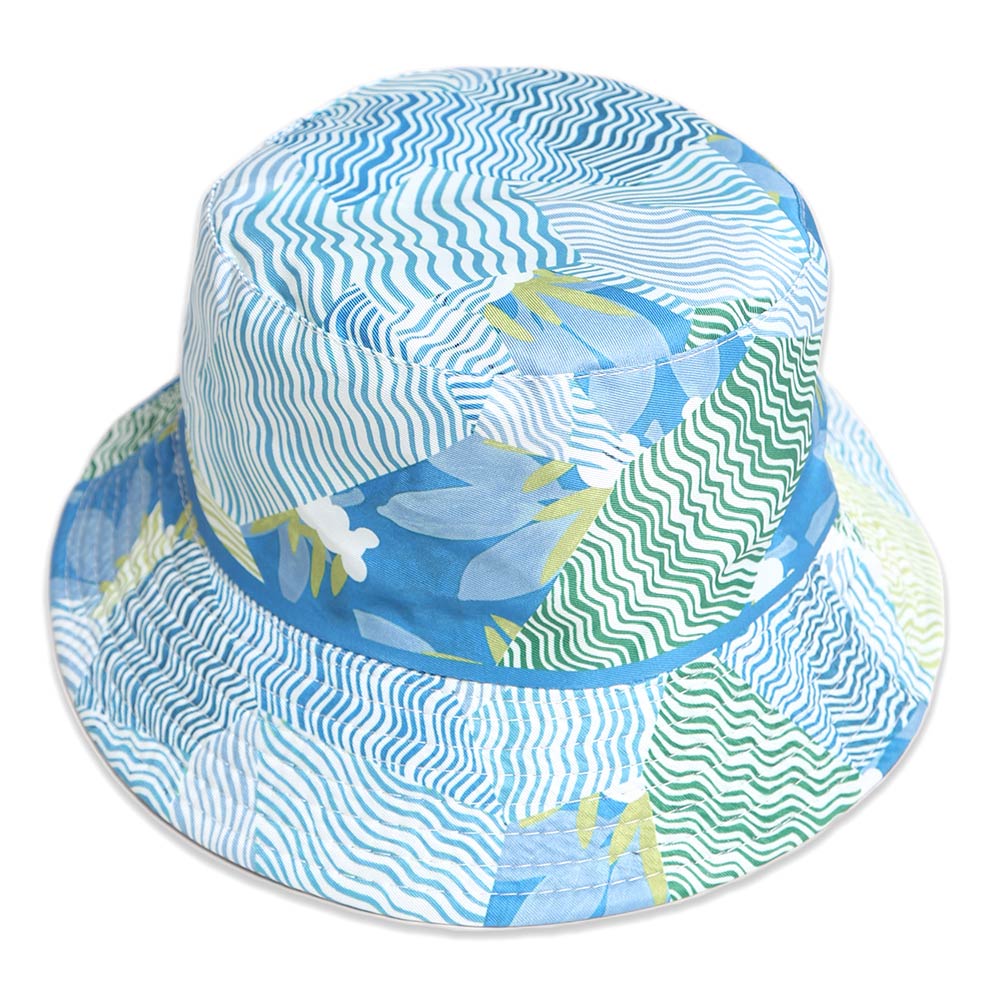 HATEGORY Reversible Floral Wavy Patterned Bucket Hat