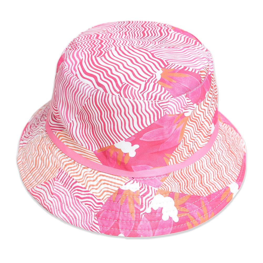 HATEGORY Reversible Floral Wavy Patterned Bucket Hat