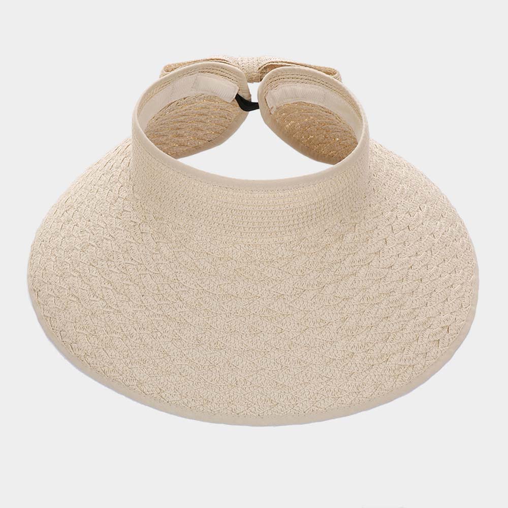 HATEGORY Bow Back Paper Roll Up Visor Hat