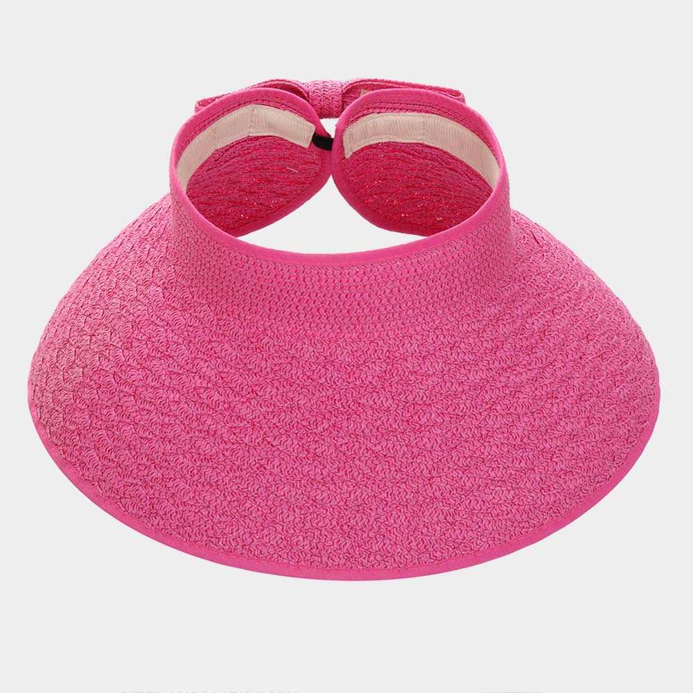 HATEGORY Bow Back Paper Roll Up Visor Hat