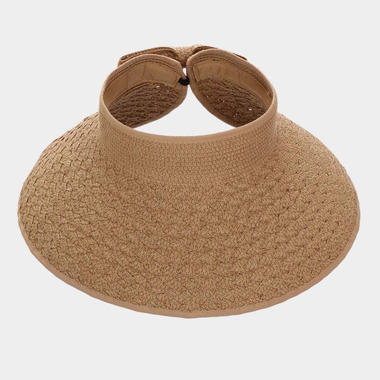 HATEGORY Bow Back Paper Roll Up Visor Hat