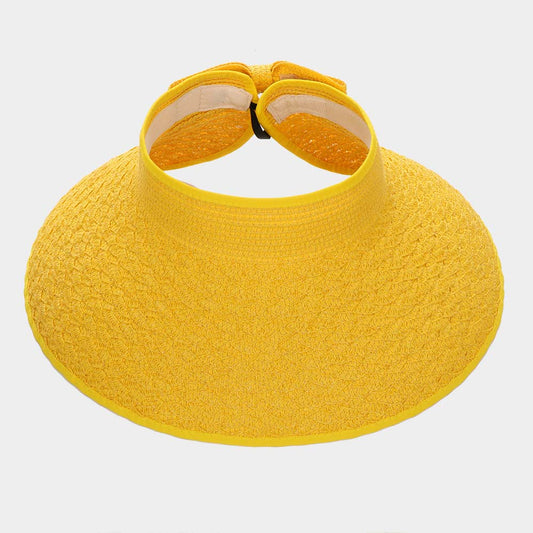 HATEGORY Bow Back Paper Roll Up Visor Hat