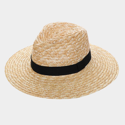 HATEGORY Woven Straw Summer Sun Fedora Hat