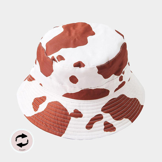 HATEGORY Reversible Cow Patterned Bucket Hat