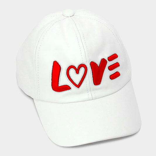 HATEGORY "L♥ve" faux leather baseball cap