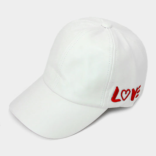 HATEGORY "L♥ve" faux leather baseball cap