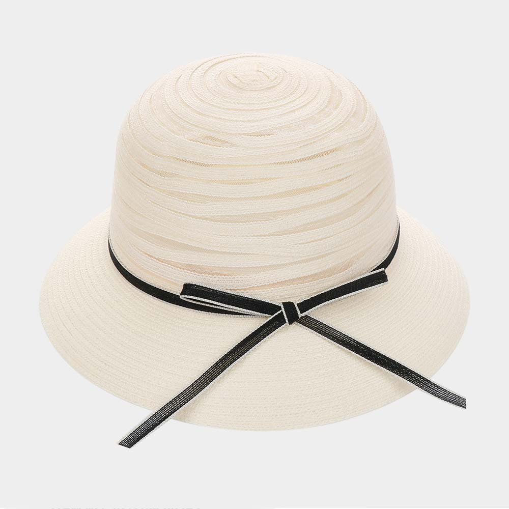 HATEGORY Straw Bow  Cloche Summer Hat