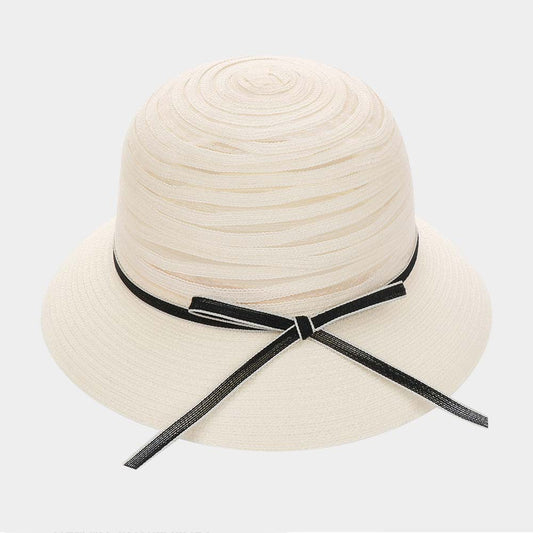 HATEGORY Straw Bow  Cloche Summer Hat