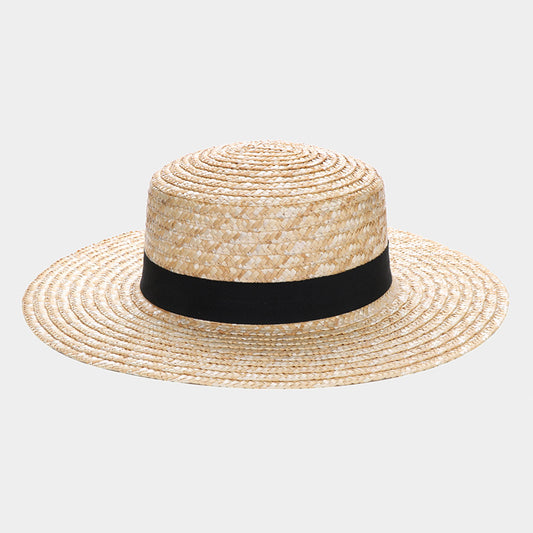 HATEGORY Black Band Straw Sun Hat