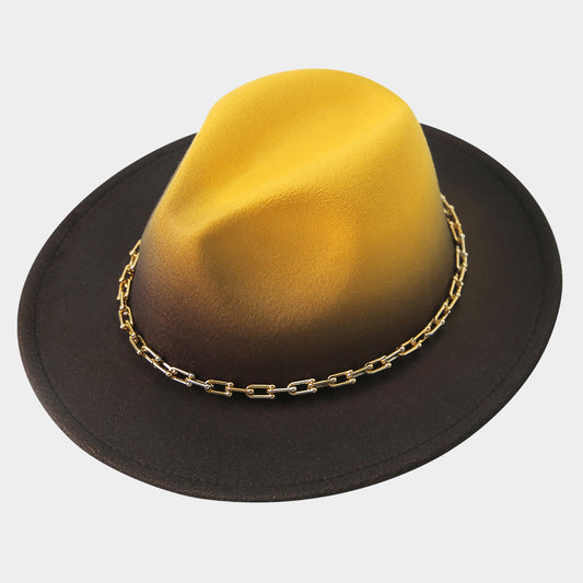 HATEGORY Hardware Chain Band Gradation Color Fedora Hat