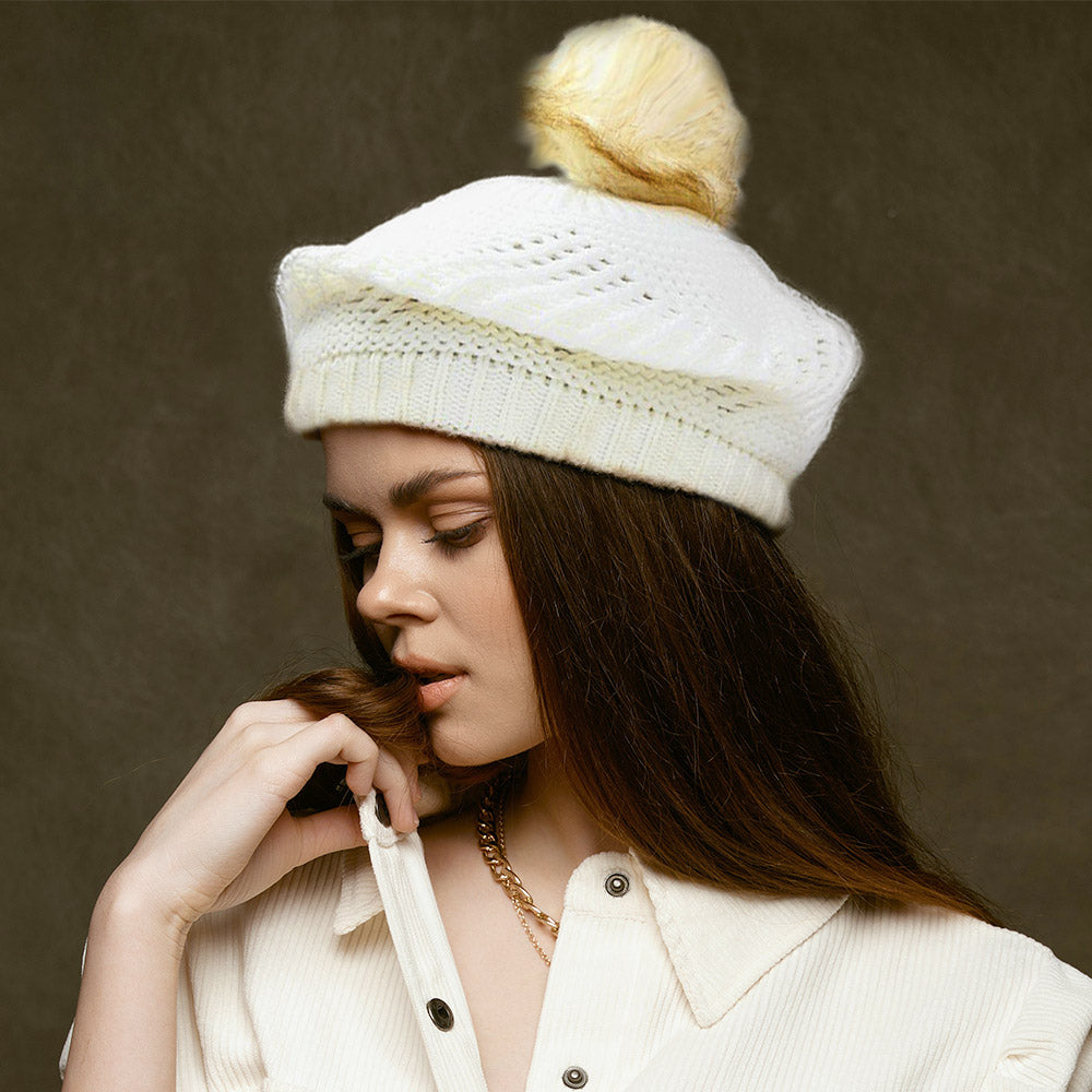 HATEGORY Slouchy beanie hat with pom pom